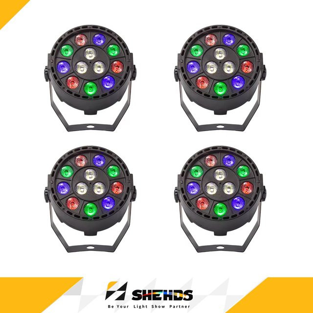 SHEHDS LED Par RGB Wash Scheinwerfer mit DMX512 für DJ, Disco und Party, Schwarz - Bild 1