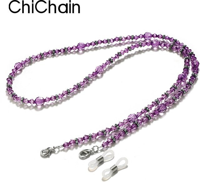 Brillenkette Lila, Blumen-Perlen, Damen - Bild 1
