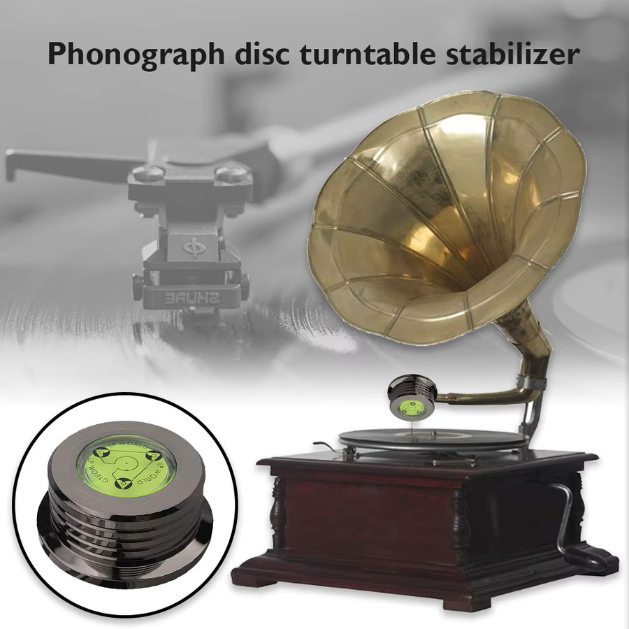 VODOOL LP-Disc-Stabilisator aus Metall in Schwarz als Vinyl-Plattenspieler-Gewichtsklemme für Schallplattenspieler und tragbares Audio-Zubehör - Bild 3