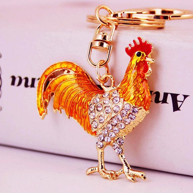 Rd lala Schlüsselanhänger Metall, Gold, Bunte Strass, Damen - Bild 1