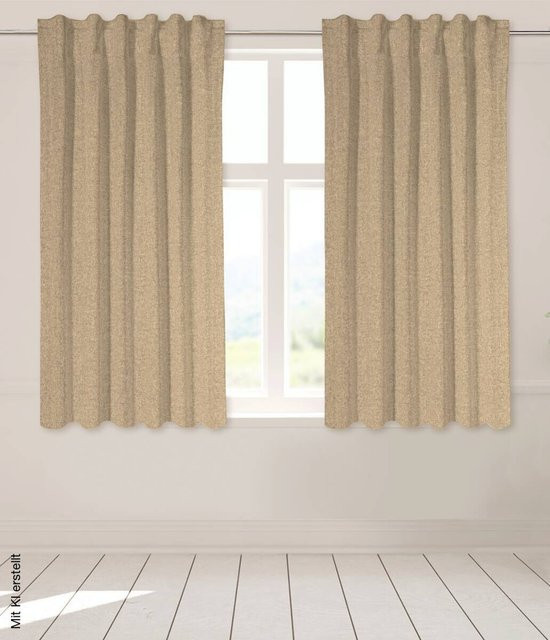 POCOline Kombivorhang Ulrich in Sand, blickdicht, Breite: 135 cm, Länge: 145 cm - Bild 1