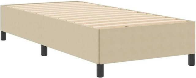 vidaXL Bettgestell aus Cordstoff in Grau-Grün-Beige mit Lattenrost B/T/H: 100 x 203 x 35 cm - Bild 1
