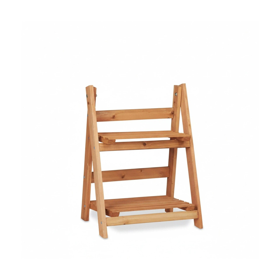 Relaxdays Blumentreppe aus Tannenholz in Natur Braun klappbar - Bild 2