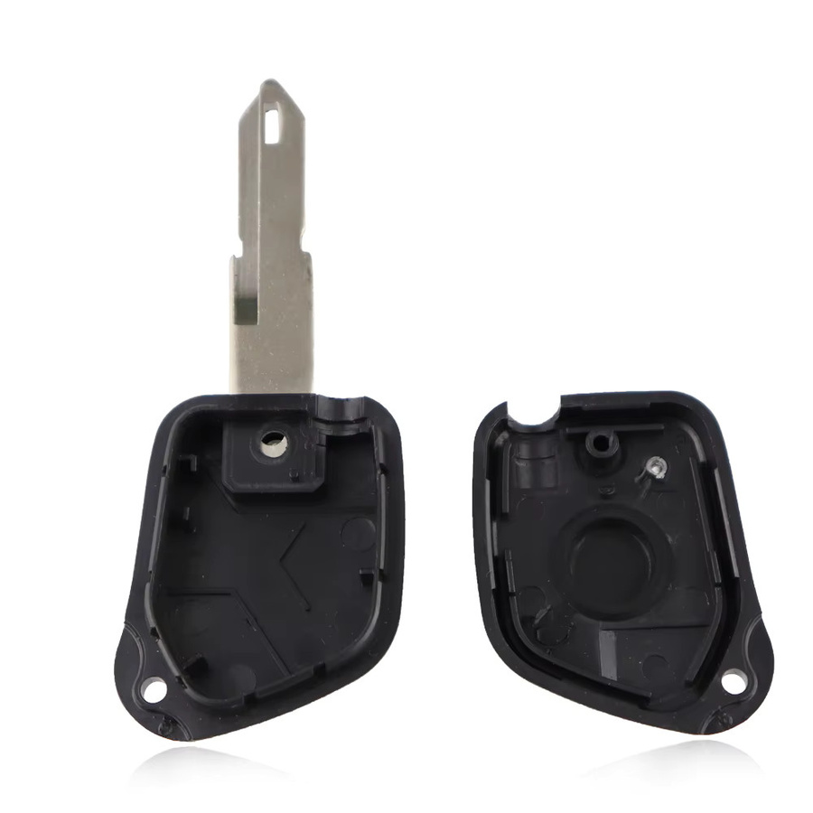 YIQIXN Ersatzgehäuse für Peugeot 106 205 206 306 405 406 Fernbedienung Autoschlüssel in Schwarz, 1-Tasten-Schlüsselabdeckung ohne Logo, Ersatz für NE73, ungeschnittene Klinge - Bild 3