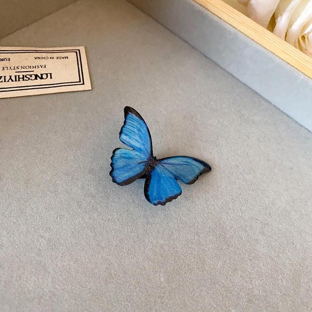 Haarspange Schmetterling Entenschnabelklemme, blau, Damen - Bild 1