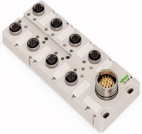 WAGO 757-184 Sensor/Aktorbox passiv M12-Verteiler mit Metallgewinde in Weiß - Bild 1