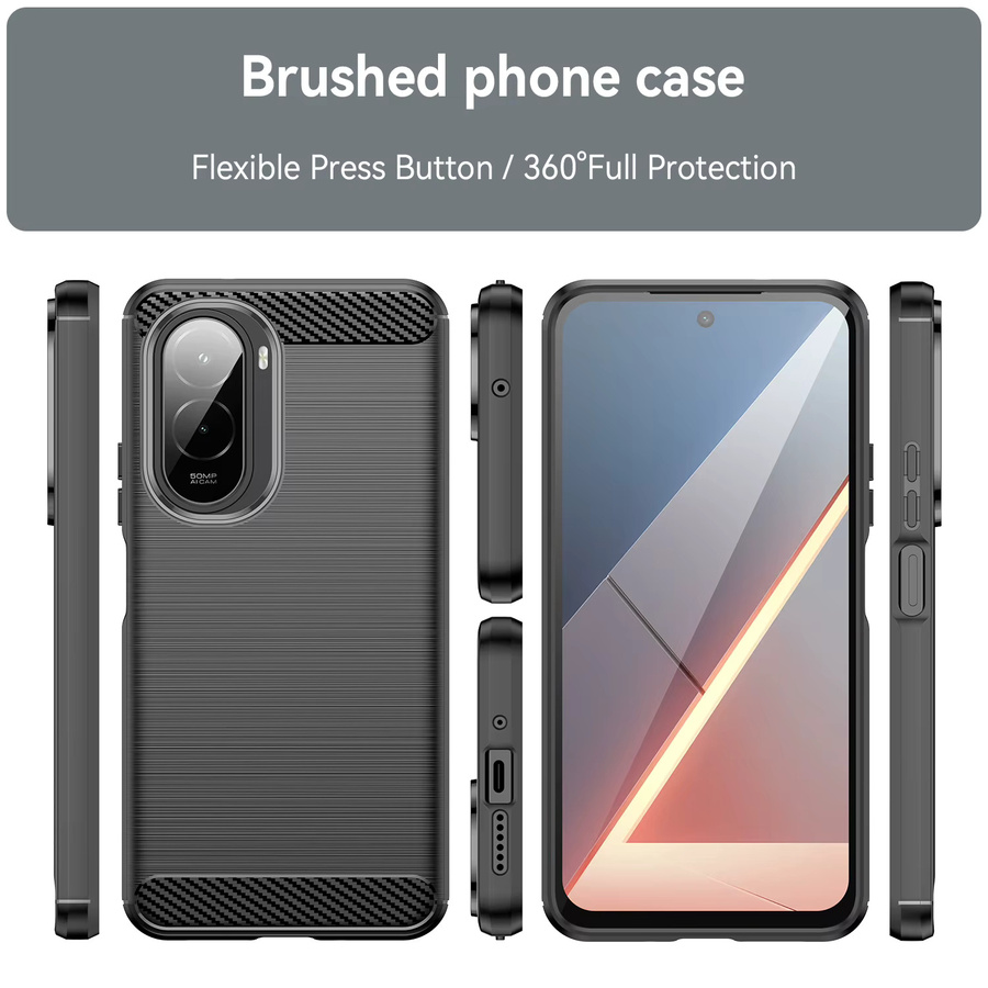 Stoßfeste Silikon-Carbonfaser Handyhülle für Xiaomi Poco M7 4G / Poco M7 Plus (6,9 Zoll) - Bild 2