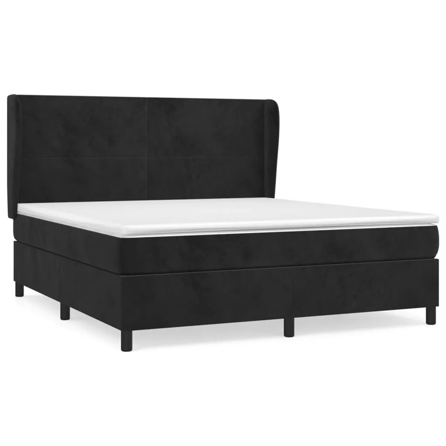 vidaXL Boxspringbett mit Matratze Schwarz Samt B/T/H: 180 x 200 x 118 cm - Bild 2