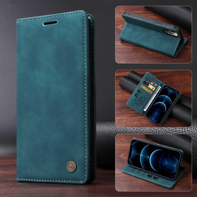 Vintage Leder Flip Case für Samsung Galaxy (A15, A54, A34, A24, A14, A05S, A32, A22, A23, A73, A53, A52S, A71, A51, M32 5G, M22) Brieftasche mit Kartensteckplatz und Buchständer in Blau - Bild 1