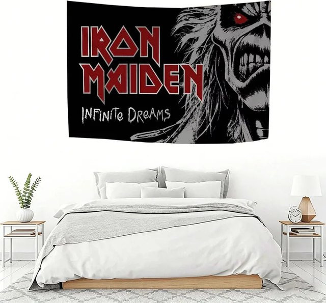 VIKAMA Iron Maiden Infinite Dreams Wandteppich Eddie Heavy Metal Wandbehang, Multicolor, Breite: 60 cm, Höhe: 40 cm - Bild 1