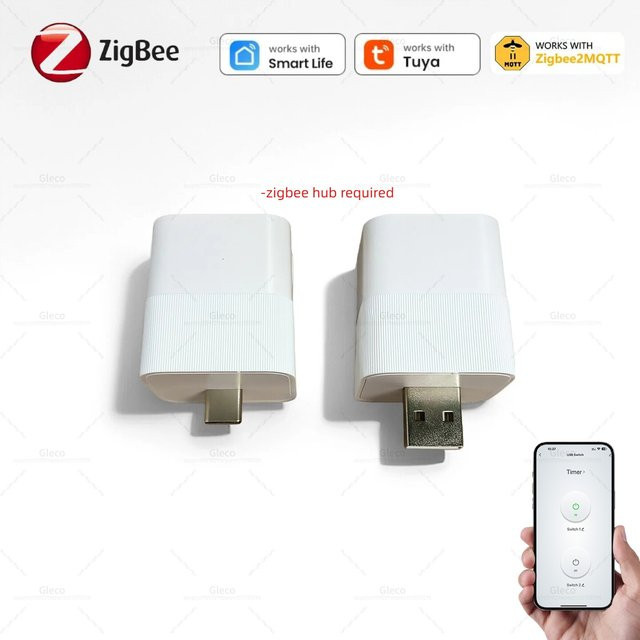 Tuya Zigbee Micro USB und Type-C Adapter Schalter als Signal Repeater für dein Smart Home in Weiß - Bild 1