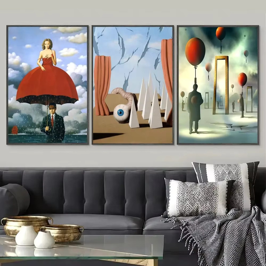 Surrealistisches Poster von Rene Magritte als abstrakter Papierdruck in Mehrfarbig für dein Wohnzimmer oder Café von Potdemiel - Bild 3