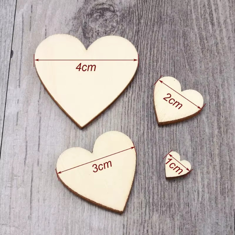 Unvollendete Holzherzen und runde Holzscheiben in Beige für dein DIY-Handwerk, ideal für Dekorationen zu Weihnachten, Hochzeiten oder zum Bemalen, Durchmesser: 1 bis 10 cm - Bild 2