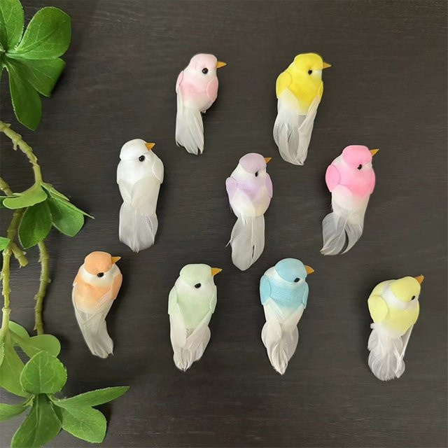 2 Stück JETTING künstliche Vögel aus Schaumstoff in Mehrfarbig als Deko-Modelle für Bastelarbeiten und Blumendekoration - Bild 1
