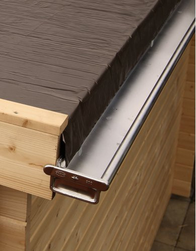 WOLFF Dachkastenrinne für Finnhaus aus Aluminium in Silber, Breite: 7 cm, Länge: 600 cm - Bild 1