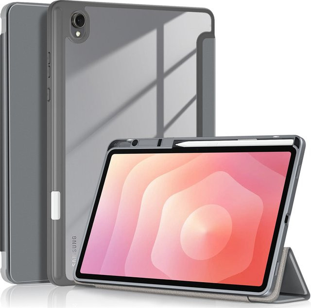 Samsung Galaxy Tab S11 Hülle mit Stifthalter und magnetischem Acryl-Hartständer in Schwarz - Bild 1