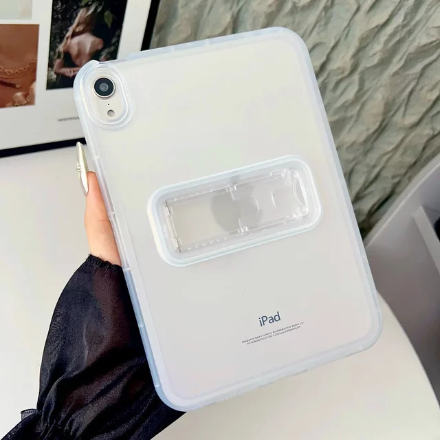 Transparente Silikon-Standhülle für Apple iPad verschiedene Generationen, weiche Schutzhülle in Transparent oder Rot - Bild 1