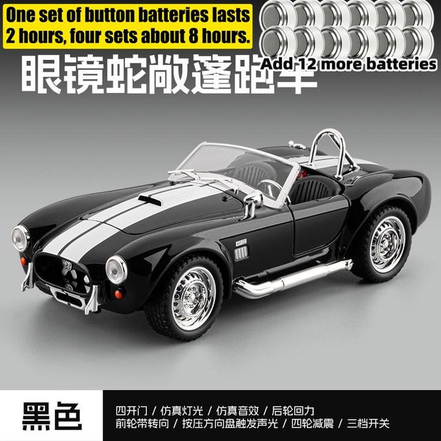 Linyi toy car Shelby Cobra 427 Klassischer Amerikanischer Roadster, Modellauto, 1:22, Metall, ab 14 Jahren - Bild 1
