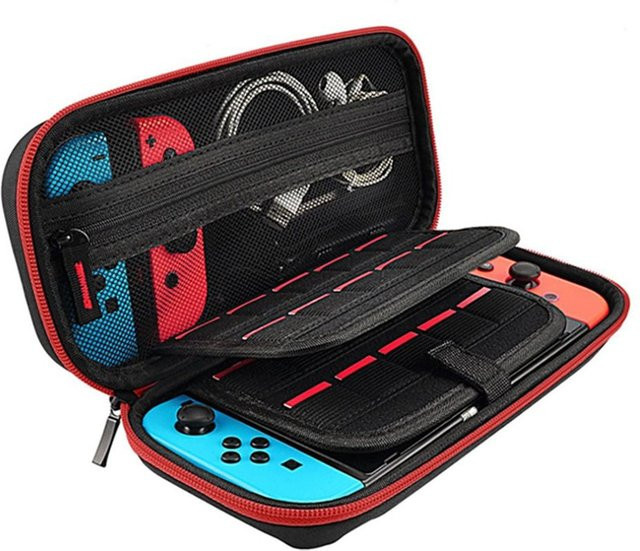Nintendo Switch OLED Trageetasche in Blau mit Hartschale und Platz für 20 Spielepatronen - Bild 1