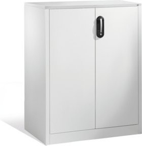 C+P Akten-Sideboard Acurado mit Drehtüren, 3 Ordnerhöhen, Farbe Lichtgrau, H: 120 cm, B: 93 cm, T: 50 cm - Bild 1