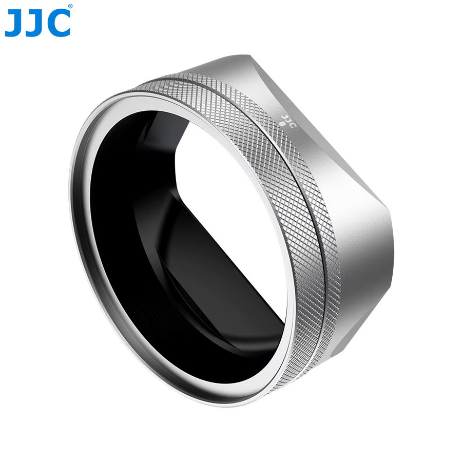 JJC Metall-Quadrat-Gegenlichtblende mit Adapterring und Objektivkappe für Fujifilm X100VI und X100V in Silber - Bild 6