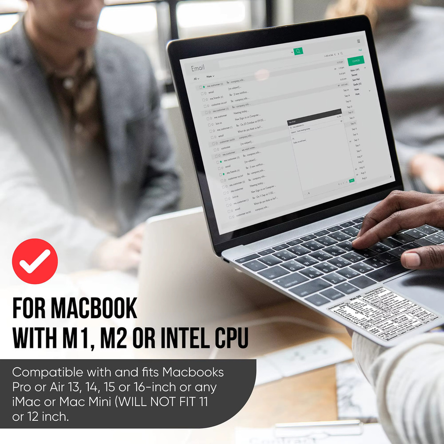 Kurzbefehl-Aufkleber für Apple Mac OS mit Tastenkombinationen für MacBook Pro und MacBook Air in Weiß - Bild 4