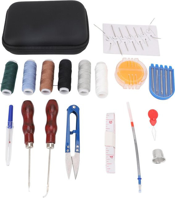 GoolRC Lederreparatur Nähset mit 36 Teilen in Schwarz und Multicolour für Leder, Canvas und Wildleder - Bild 1