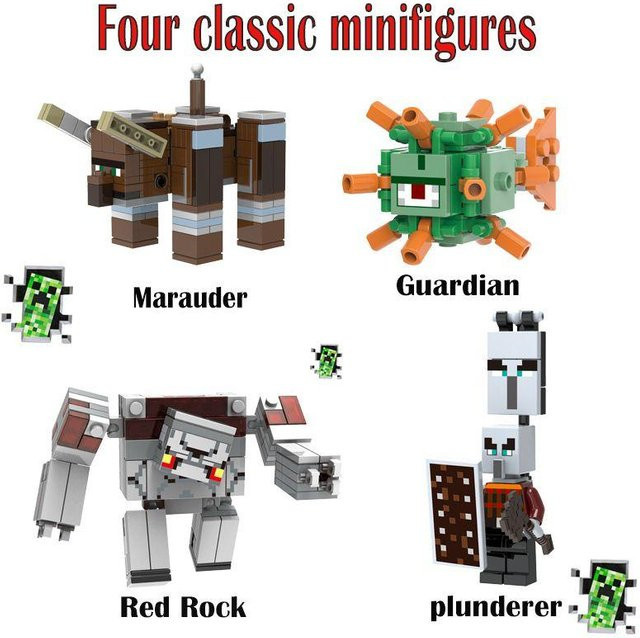 DewBloom Minecraft Figuren Steve, 4-teiliges Set - Bild 1