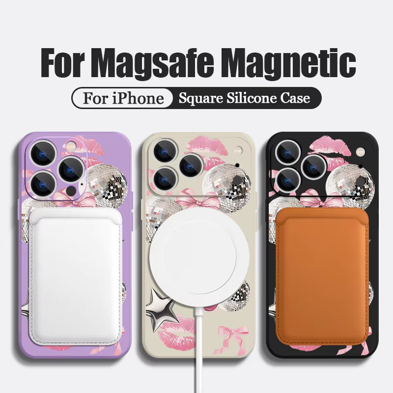 YISHANGOU Handyhülle mit Schleifen- und Sternen-Print für iPhone 12 bis iPhone 17 Pro Max, magnetisch für MagSafe, TPU Cover mit Lanyard, Multicolour - Bild 3
