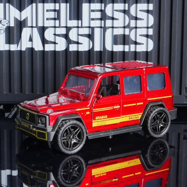 Linyi toy car Mercedes-Benz G-Klasse Modellauto, Rot mit Gelbem Streifen, SUV, 1:36, ab 14 Jahren - Bild 1