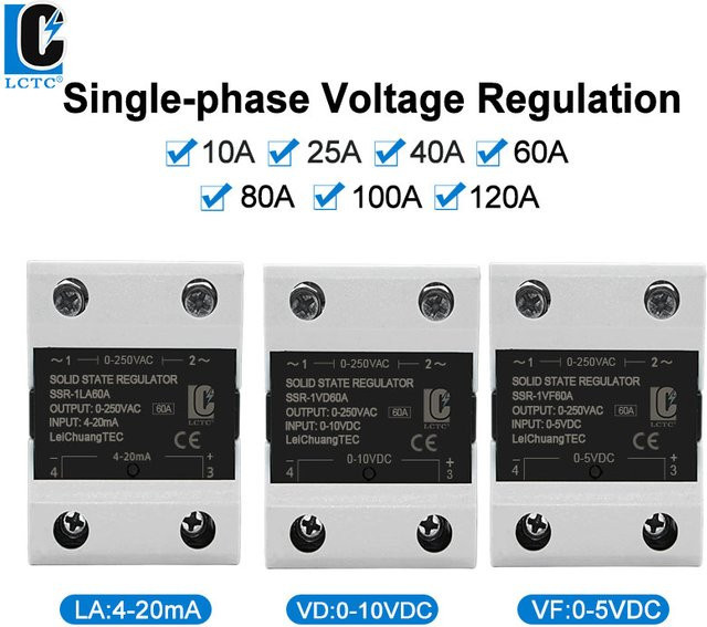 LCTC SSR Spannungsregler SCR-Halbleiterrelais zur Steuerung mit 0-10VDC, 4-20mA oder 0-5VDC - Bild 1