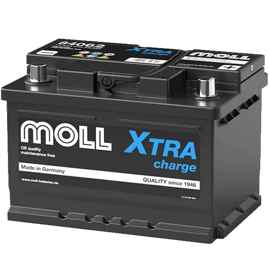 MOLL Xtra Charge Starterbatterie 12V 62Ah 620A Schwarz - Bild 2