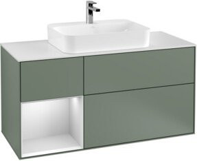 V&B Waschtischunterschrank Finion mit Wandbeleuchtung, Breite: 120 cm, Lackiert - Bild 1