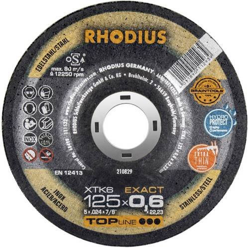 Rhodius XTK6 EXACT 210828 Trennscheibe gekröpft für Edelstahl und Stahl, Durchmesser: 115 mm, Farbe: Schwarz - Bild 1