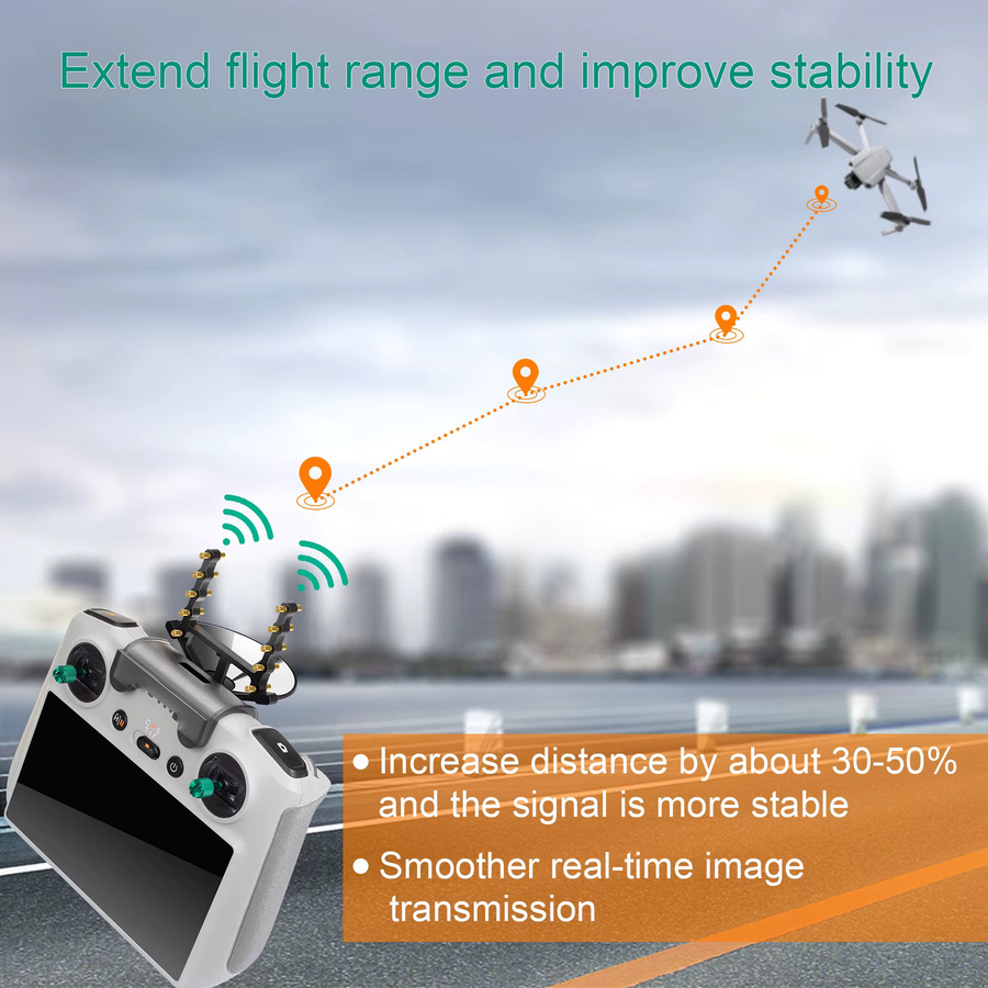 Signalverstärker für DJI MINI 3 und MINI 3 Pro mit Bildschirm für die DJI RC Fernbedienung als Antennenzubehör - Bild 3