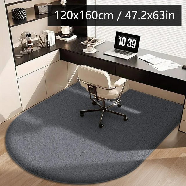 Bogenförmiger Teppich Lodestar in Grau, weich und rutschfest, ideal für Büro oder Arbeitszimmer, B/B: 120 x 160 cm - Bild 1