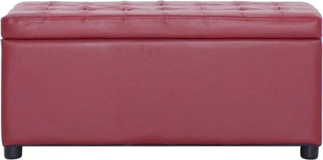 vidaXL Ottoman mit Stauraum aus Kunstleder in Weinrot, B/T/H: 87,5 x 40 x 40 cm - Bild 1