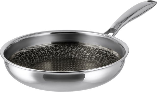 SILVERCREST Premium-Edelstahlpfanne mit Wabenstruktur und Antihaftbeschichtung, Farbe: Silber, Durchmesser: 24 cm - Bild 1