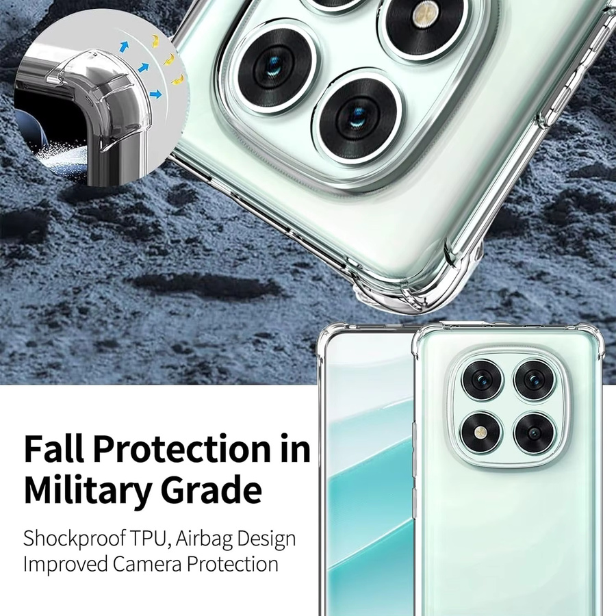 Flexible stoßfeste Airbag-TPU-Schutzhülle für Xiaomi Redmi Note 14 Pro 5G und Redmi Note 14 Pro+ in Transparent - Bild 3