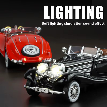 Maisto 500K Automodell, 1:32, Metall, mit Sound und Licht, Rot