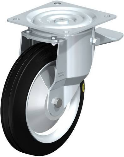 Blickle Lenkrolle L-RD 250K-ST-FA mit Feststeller, Rad-Durchmesser: 25 cm, Tragfähigkeit: 450 kg, Stahl, verzinkt, Schwarz/Grau - Bild 1