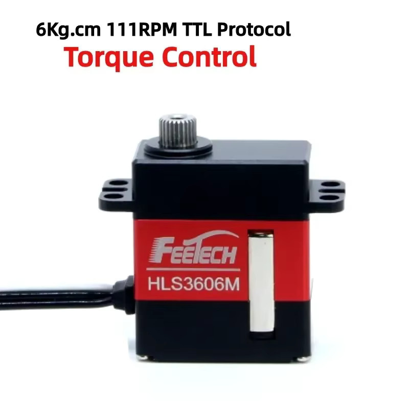 Feetech HLS3606M Micro Magnetic Encoder Single Shaft Servo in Schwarz mit 6 kg Drehmoment und 360 Grad Winkelsteuerung für Roboterarme - Bild 2
