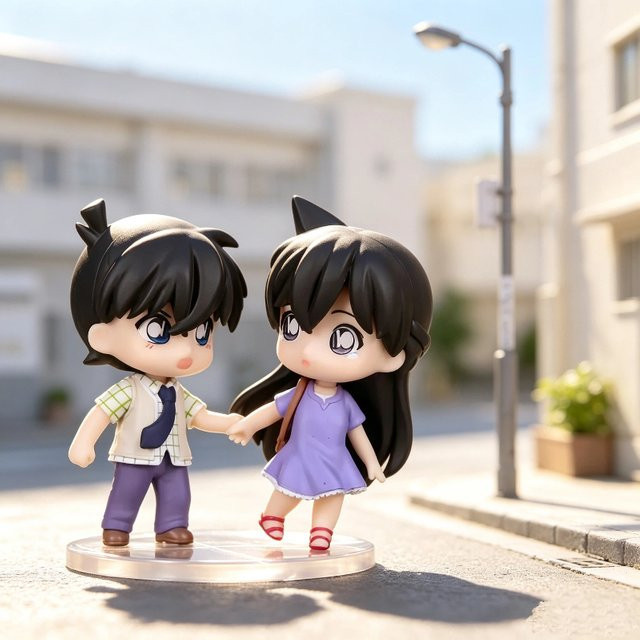 Bandai Detective Conan Chibi Shinichi Kudo Ran Mouri Nendoroid, Bewegliche Figur, ab 18 Jahren - Bild 1