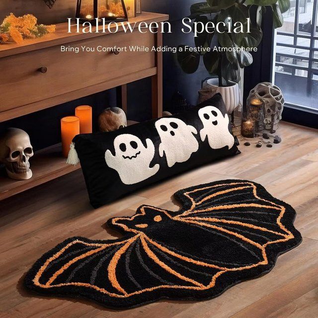 VIKAMA Halloween-Teppich aus Kaschmirimitat in unregelmäßiger Form für den Eingangsbereich und das Schlafzimmer - Bild 1
