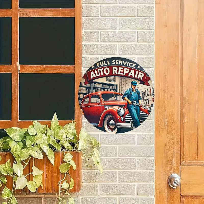 Mechanic Pride Aluminiumschild im Vintage-Design, rund, mehrfarbig, Durchmesser: 20 cm - Bild 3