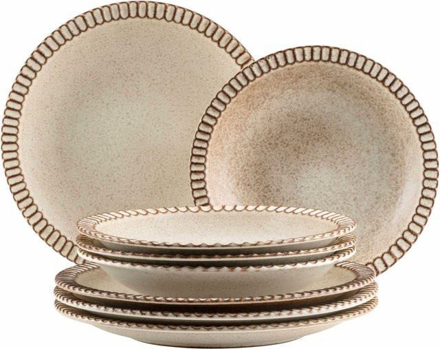 Mäser Teller Set Ida aus Steinzeug in Beige - Bild 1