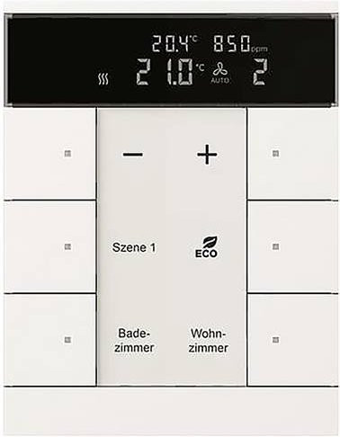 Busch-Jaeger Raumtemperaturregler mit Hygrostat SBC/U6.0.11-884 in Weiß - Bild 1