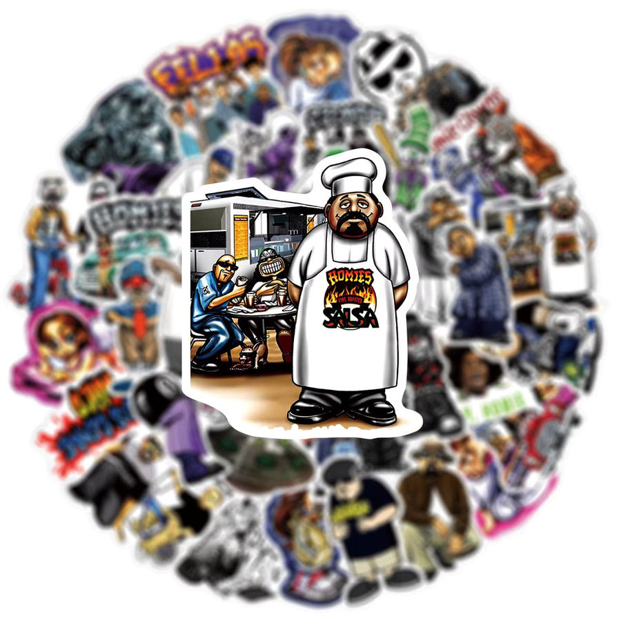 50 Stück Homies Sticker Set in Multicolour für Laptop, Skateboard und Auto als Graffiti Dekor - Bild 2