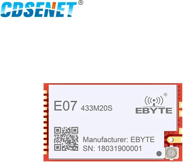 CDSENET E07-433M20S HF-Modul 433 MHz 100 mW 20 dBm SMD-PA-Transceiver für große Entfernungen - Bild 1