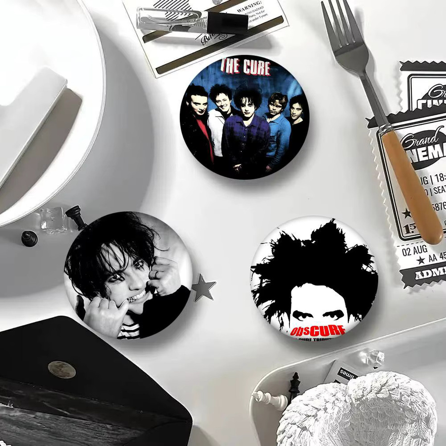 Brochen T-The C-Cure Rockband, Emaille-Pins, Cartoon-Stil, rund - Bild 5